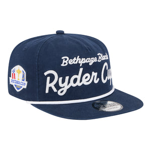 New Era 2025 Ryder Cup Golfer Rope Text Hat in Navy - Angled Front Right View
