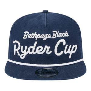 New Era 2025 Ryder Cup Golfer Rope Text Hat in Navy - Front View