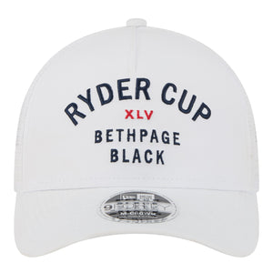 New Era 2025 Ryder Cup 9Forty Mid-Crown A-Frame Minimalist Trucker Hat in White - Front View