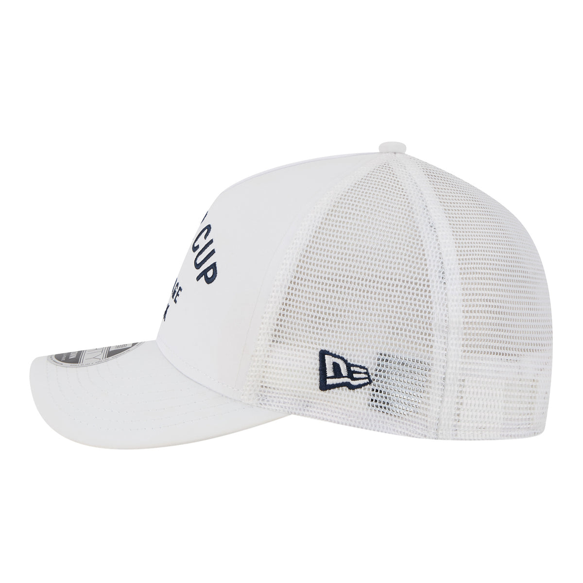 New Era 2025 Ryder Cup 9Forty Mid-Crown A-Frame Minimalist Trucker Hat in White - Left Side View