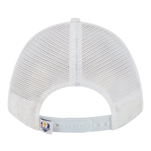 New Era 2025 Ryder Cup 9Forty Mid-Crown A-Frame Minimalist Trucker Hat in White - Back View