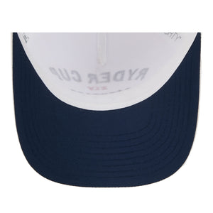 New Era 2025 Ryder Cup 9Forty Mid-Crown A-Frame Minimalist Trucker Hat in White - Undervisor View