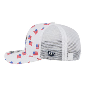 New Era 2025 Ryder Cup 9Seventy Flag Pattern Trucker Hat in White - Left Side View