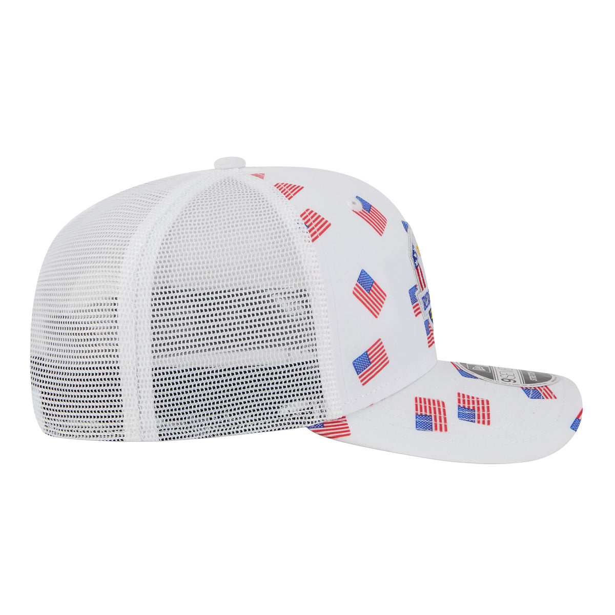New Era 2025 Ryder Cup 9Seventy Flag Pattern Trucker Hat in White - Right Side View