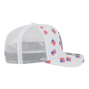 New Era 2025 Ryder Cup 9Seventy Flag Pattern Trucker Hat in White - Right Side View