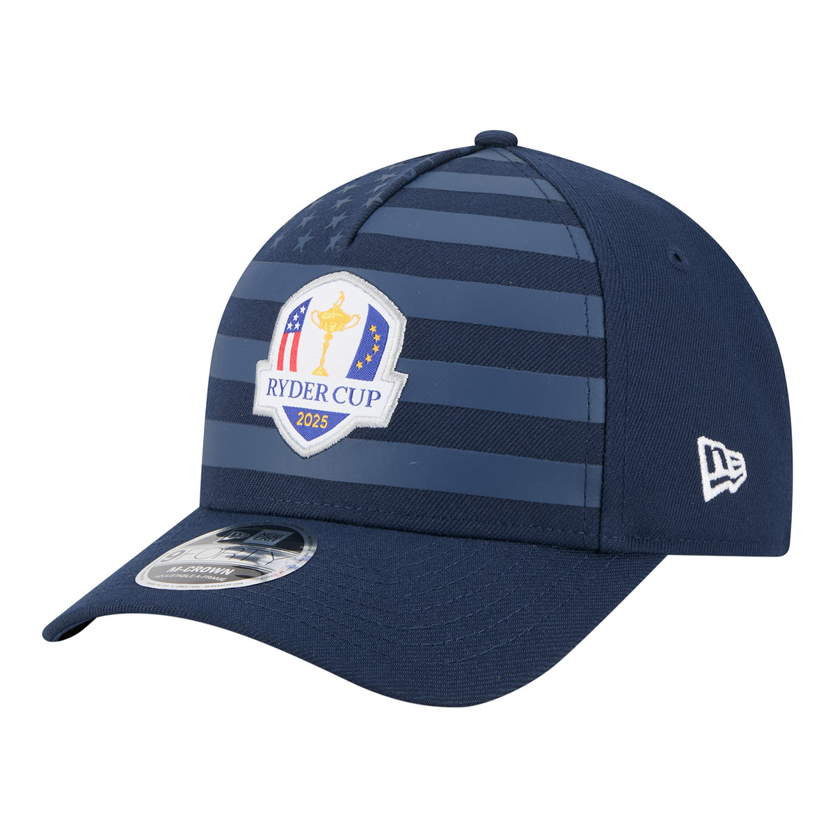 New Era 2025 Ryder Cup 9Forty Mid-Crown A-Frame Tonal Flag Hat in Navy - Angled Front Left View