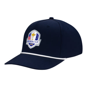Ahead 2025 Ryder Cup Alto Performance Rope Hat in Navy and White - Angled Front Left View