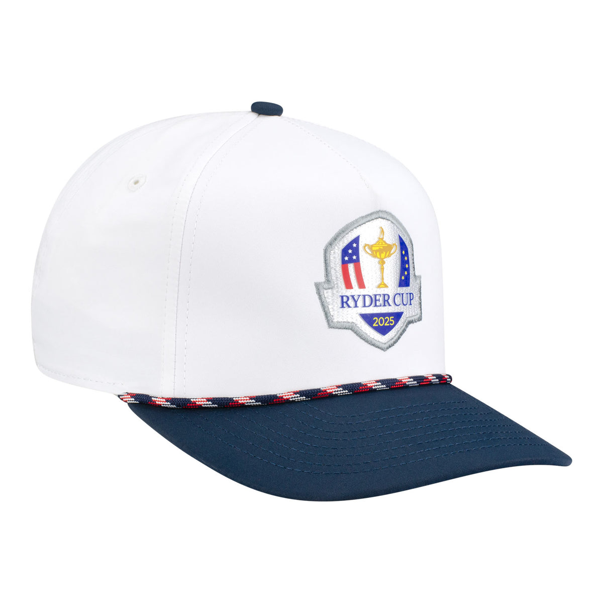 Imperial 2025 Ryder Cup Logo Two Tone Rope Hat in White and Navy - Angled Front Right View