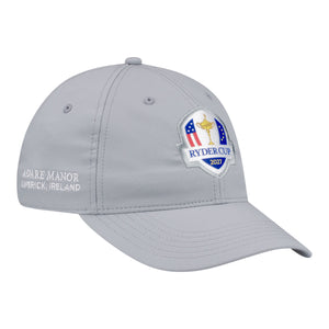 Ahead 2027 Ryder Cup Frio Performance Hat in Light Grey - Angled Front Right View