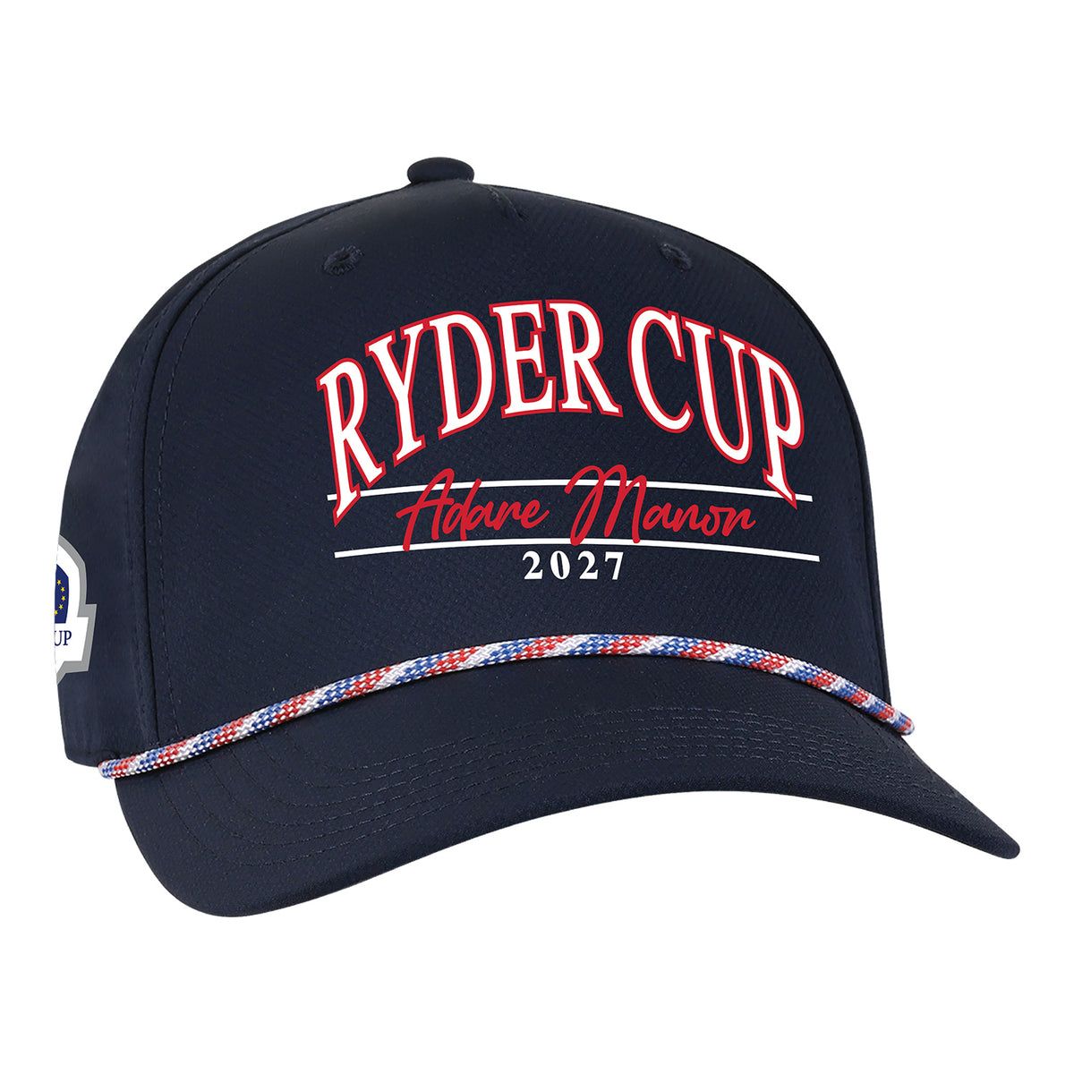 Ahead 2027 Ryder Cup Oversized Text Rope Hat In Navy - Front