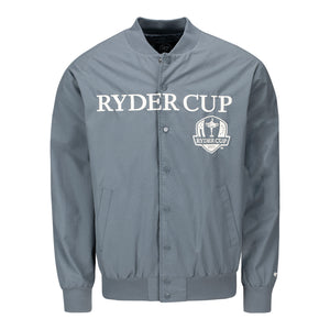 '47 Brand 2025 Ryder Cup Trademark Twill Bomber Jacket in Basalt - Front View