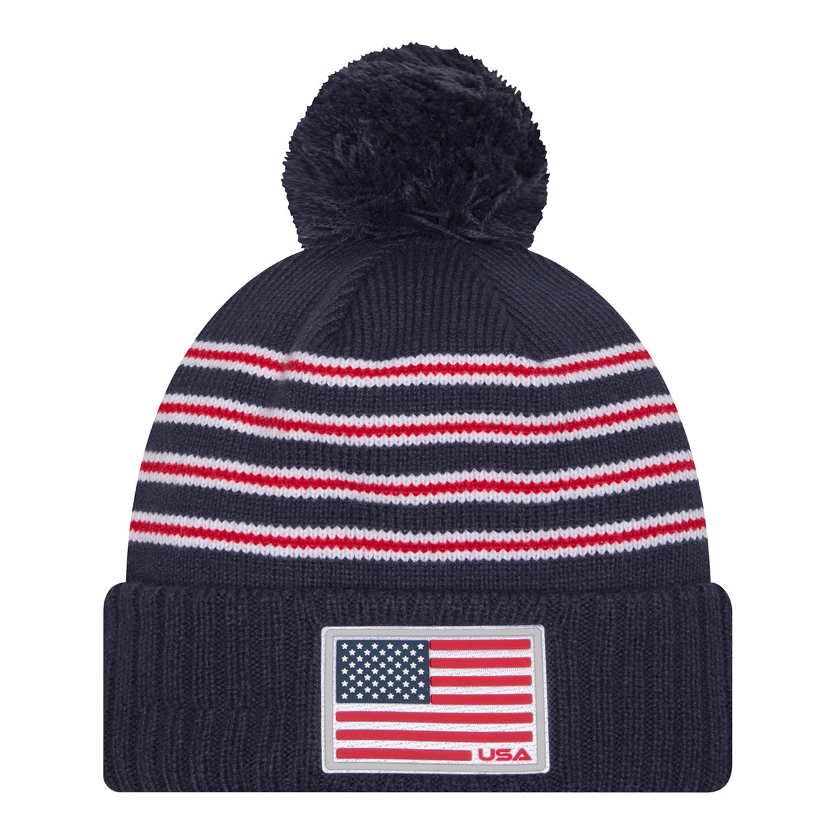 New Era 2025 Ryder Cup Team Pom Beanie in Navy - Front View