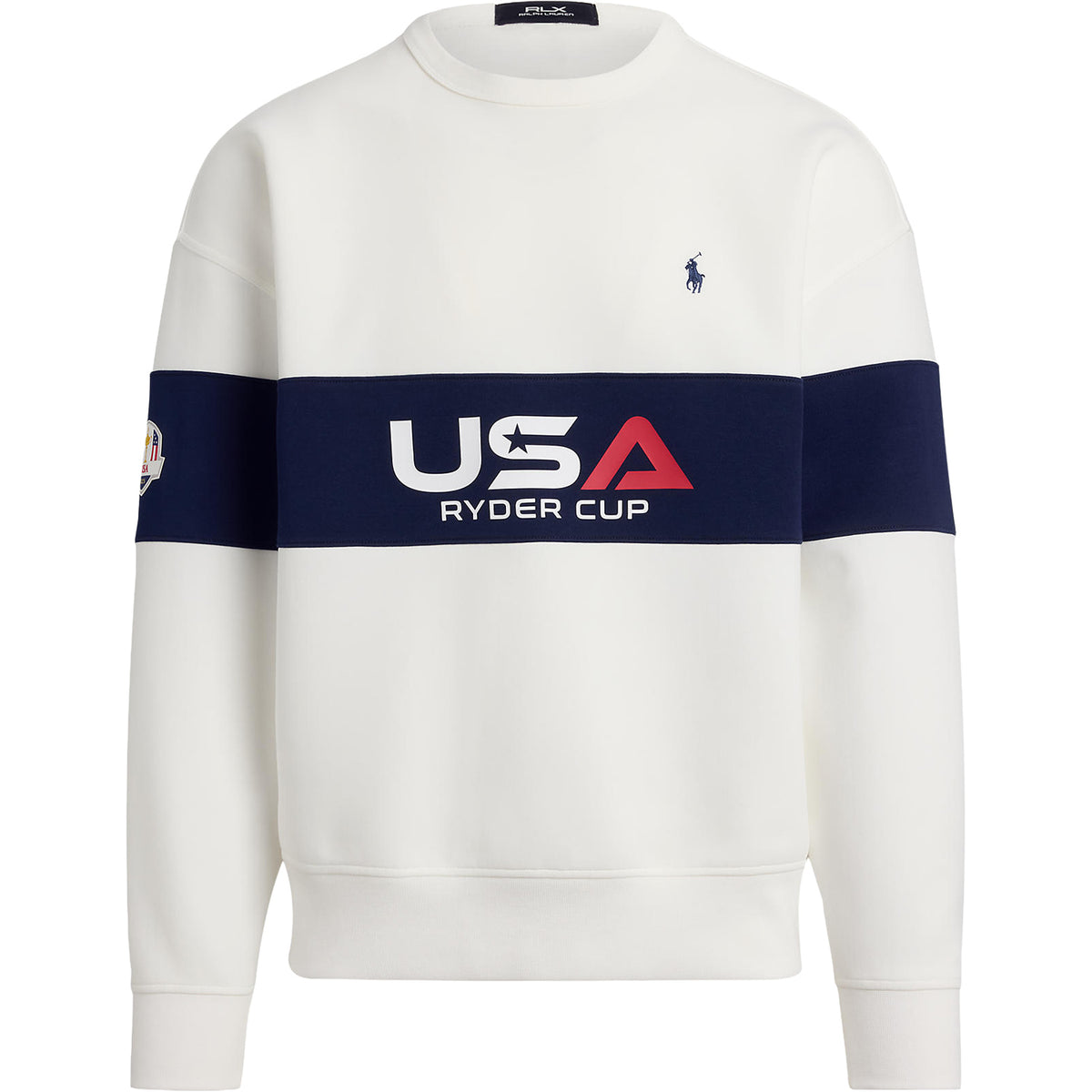 Ralph Lauren 2025 Ryder Cup Performance Sweatshirt in Refined Navy Multi - Front View