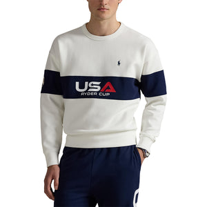 Ralph Lauren 2025 Ryder Cup Performance Sweatshirt in Refined Navy Multi - Modeled Front View