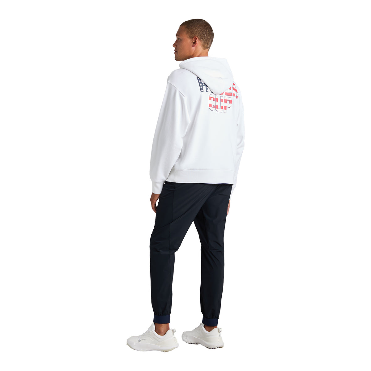 GFORE 2025 Ryder Cup French Terry Hoodie in Snow - Modeled Male Back View