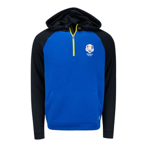 FootJoy 2025 Ryder Cup Hybrid Quarter Zip Hoodie in Royal and Black - Front View