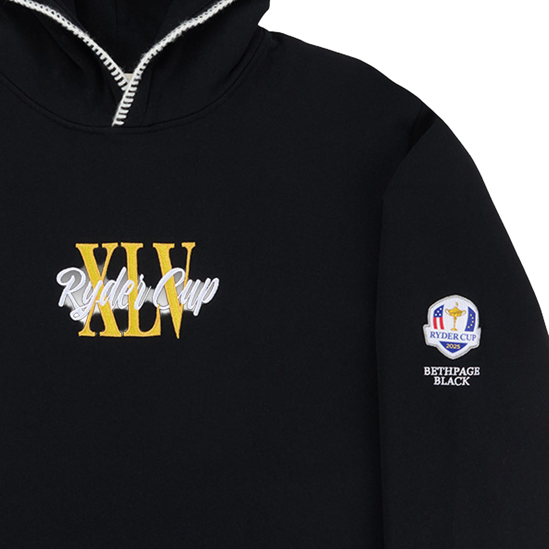 Barstool 2025 Ryder Cup Roman Numerals Hoodie in Black - Logo Close Up