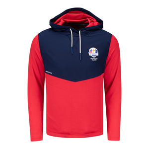 Zero Restriction 2025 Ryder Cup Tyson Hoodie in True Red and Navy - Front View