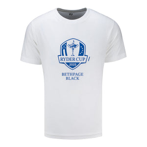 FootJoy 2025 Ryder Cup Logo T-Shirt with Back Print in White - Front View