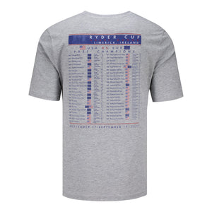 Ahead 2027 Ryder Cup Past Championship T-Shirt in Grey - Back View