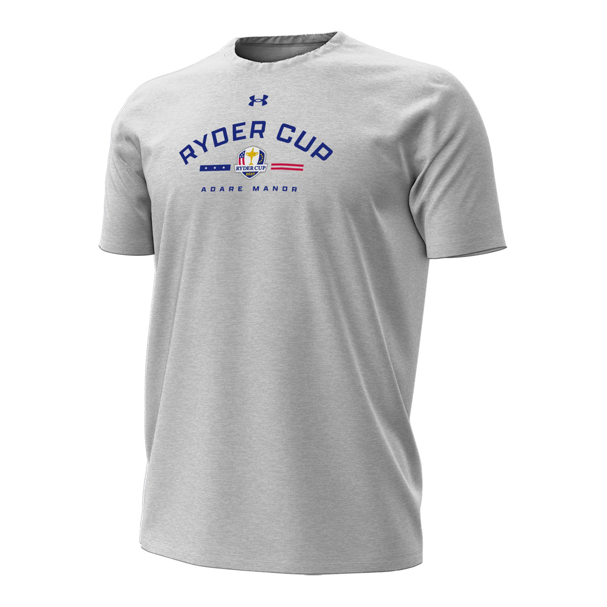 Under Armour Ryder Cup 2027 Performance Cotton Tee in Heather Grey - Front