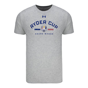 Under Armour Ryder Cup 2027 Performance Cotton Tee in Heather Grey - Front View