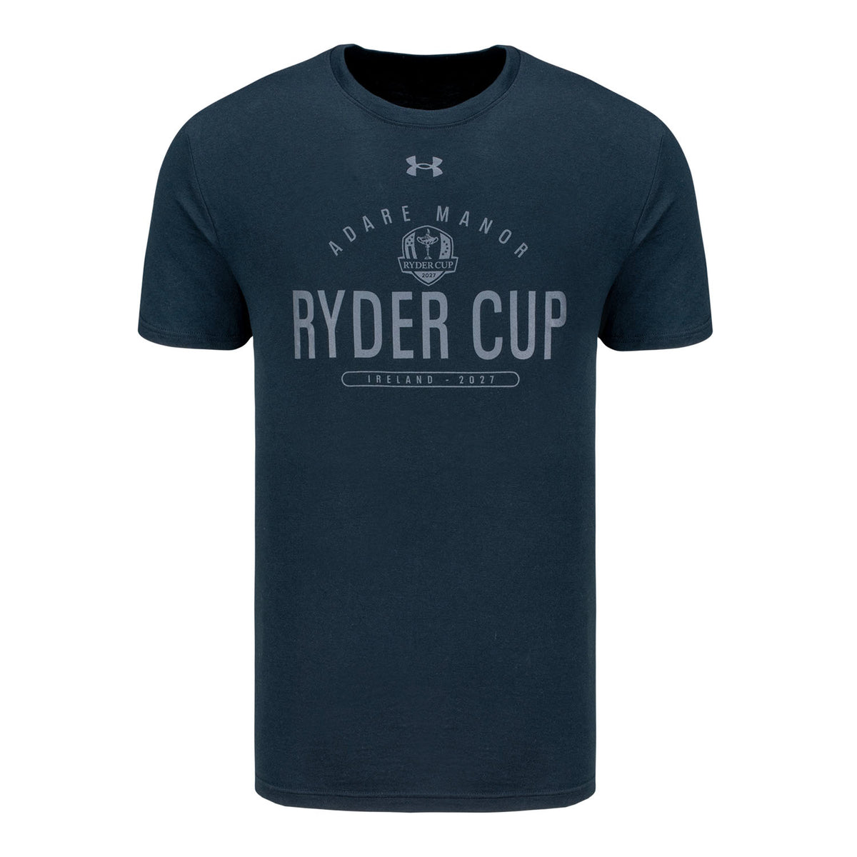 Under Armour Ryder Cup 2027 Performance Cotton Tee in Black - Front View