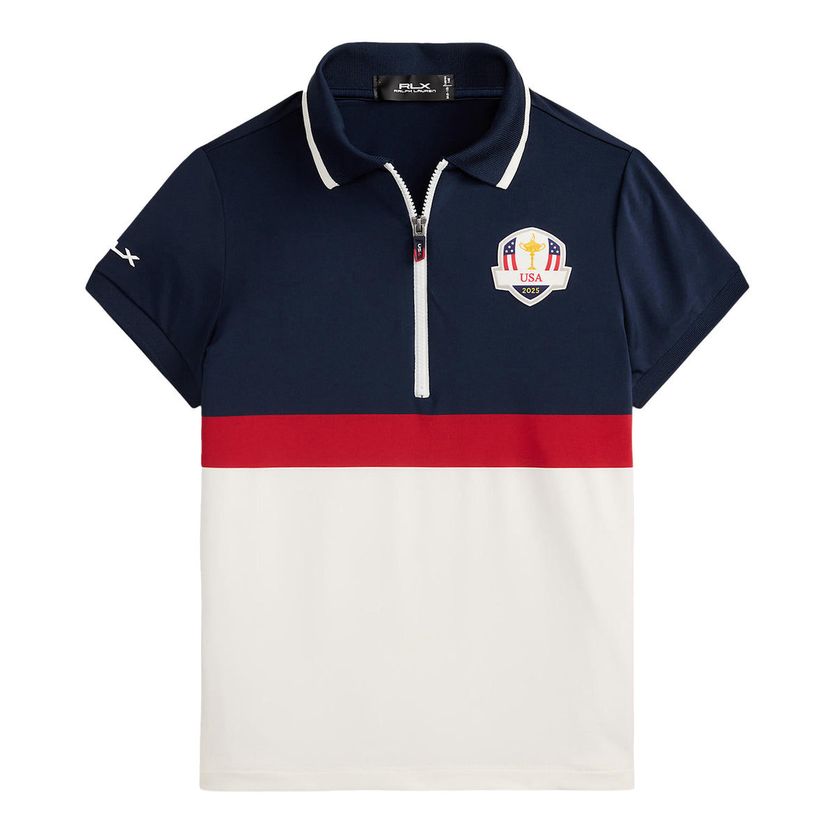 Ralph Lauren 2025 Ryder Cup Youth Polo Shirt in Refined Navy Multi - Front View