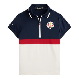 Ralph Lauren 2025 Ryder Cup Youth Polo Shirt in Refined Navy Multi - Front View