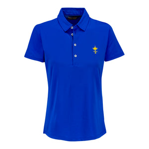 Ralph Lauren 1927 Trophy Ladies Solid Polo in Royal - Front View