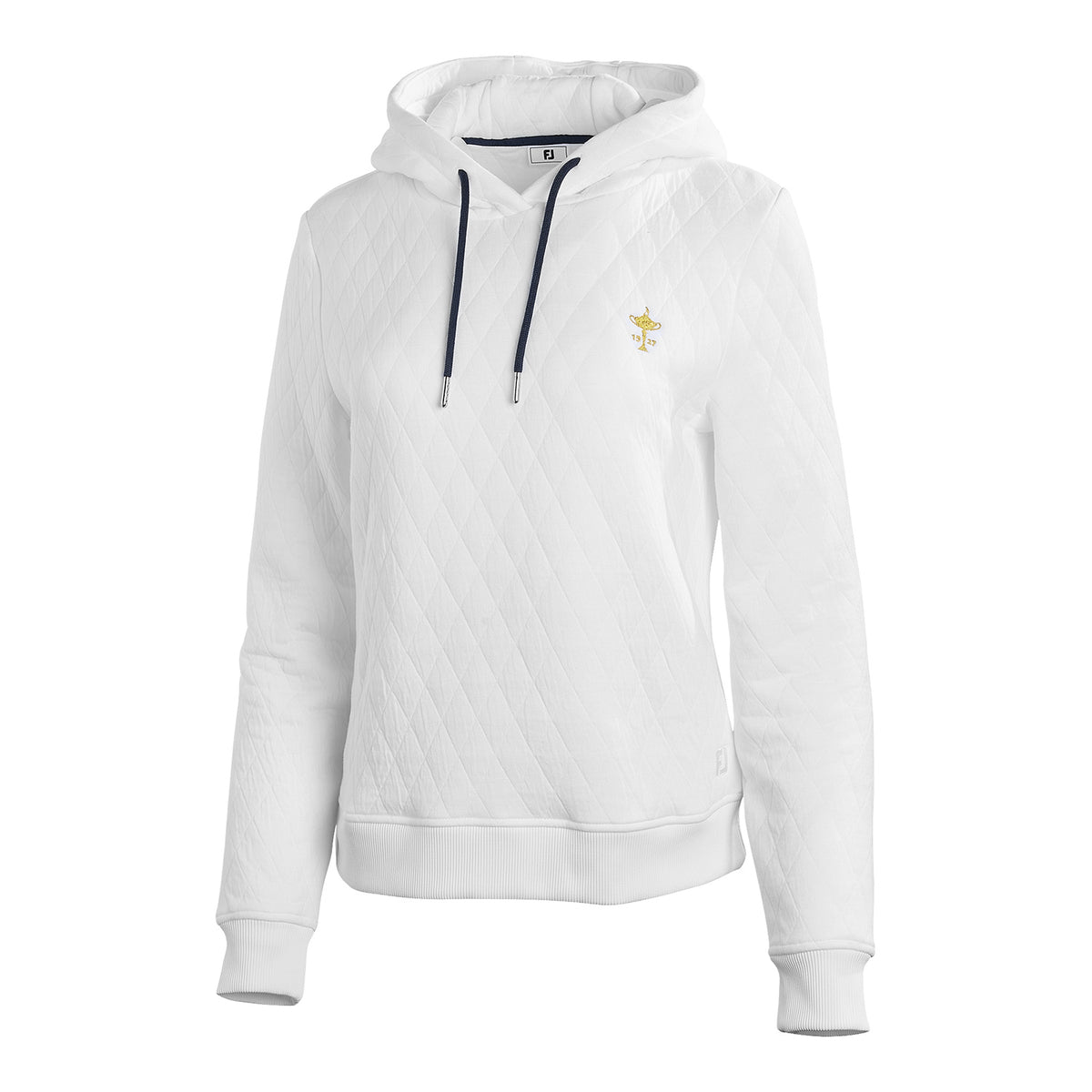 FootJoy 1927 Trophy Women's Quilted Hoodie in White - Front View