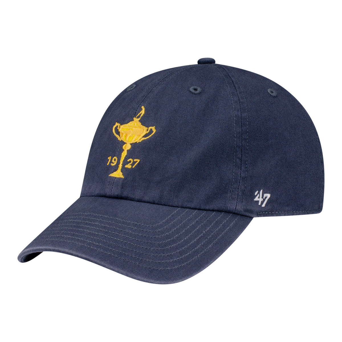 '47 Brand 1927 Trophy Clean-Up Hat in Vintage Navy - Angled Front Left View