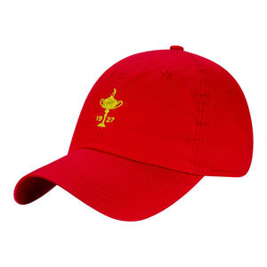 Ahead 1927 Trophy Unstructured Cotton Hat in Red - Angled Front Left View