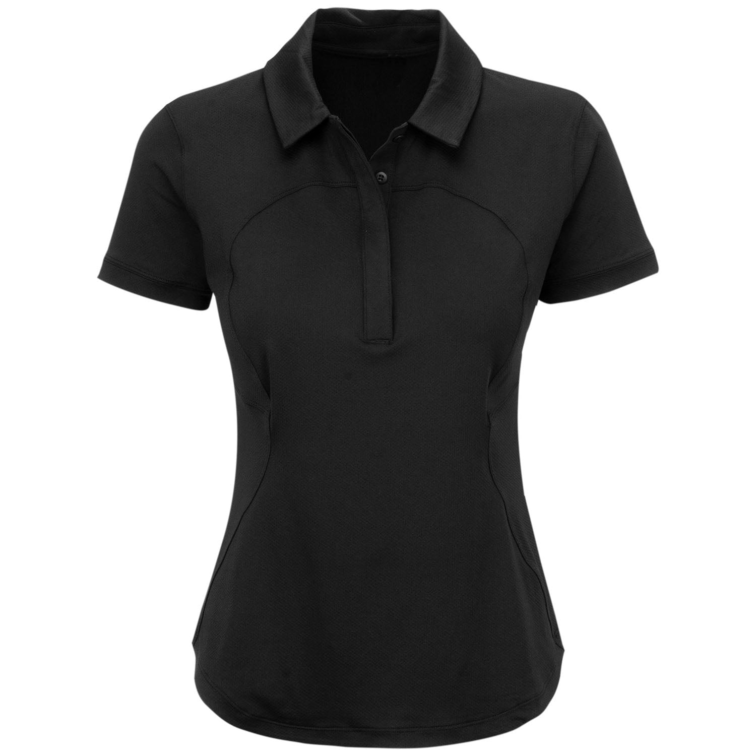 lululemon Women's Quick Drying Short Sleeve Polo in Black- Front View