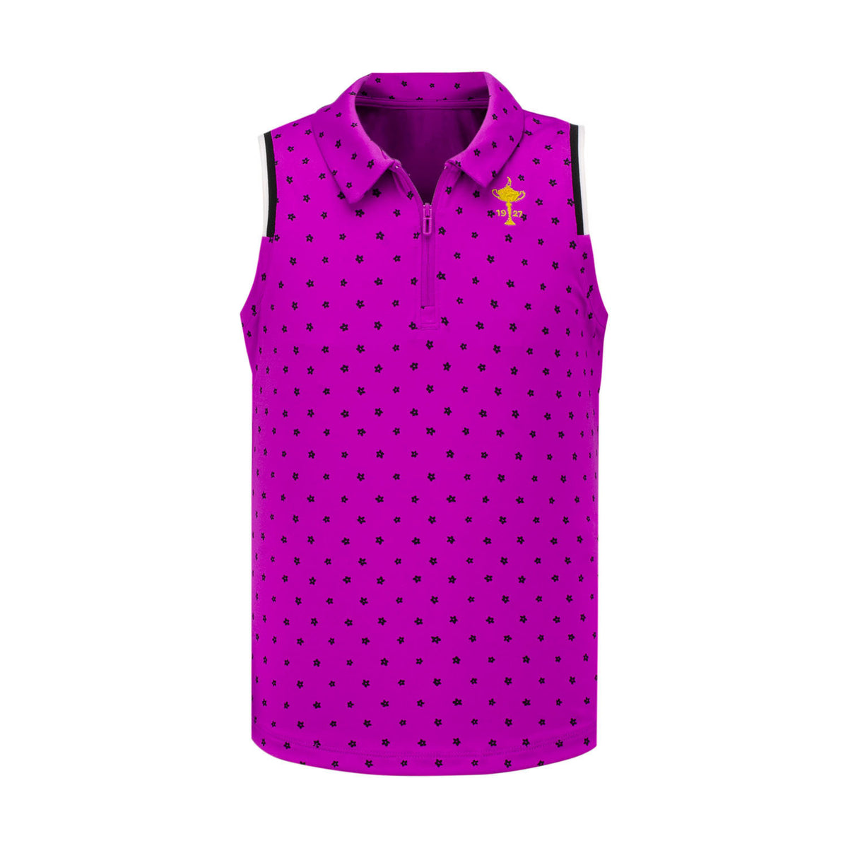 Girls Youth Under Armour Zinger Dizty Floral Polo in Purple- Front View