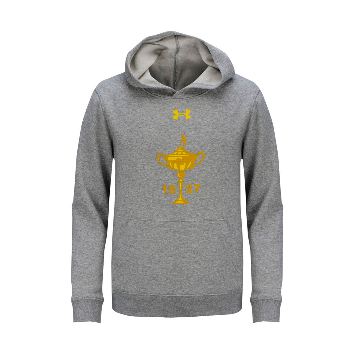 Boys Youth All Day Fleece Hoodie - Grey- Front View