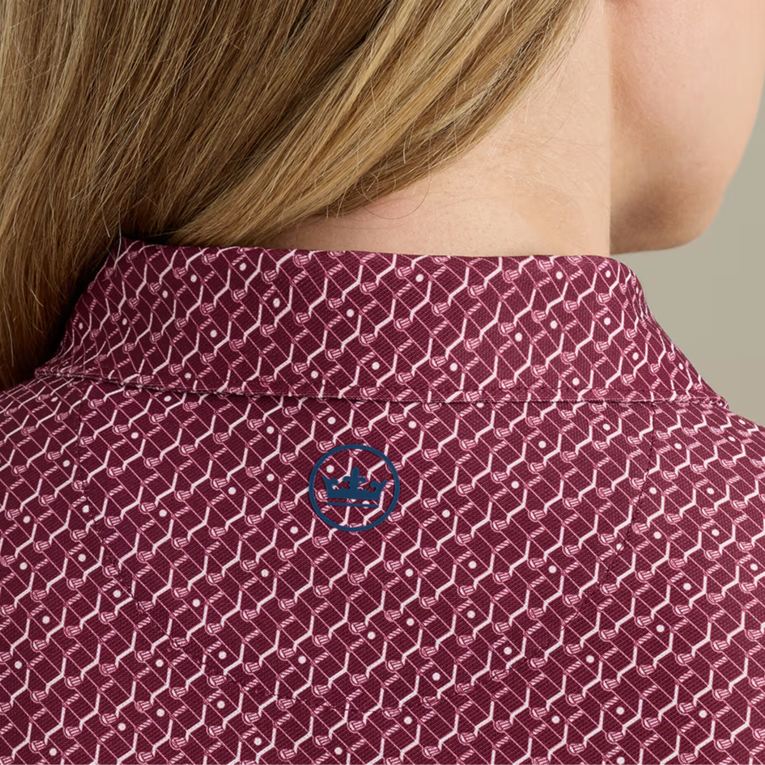 Peter Millar 2027 Ryder Cup Women's House of Clubs Sleeveless Polo in Ox Blood Red - Front