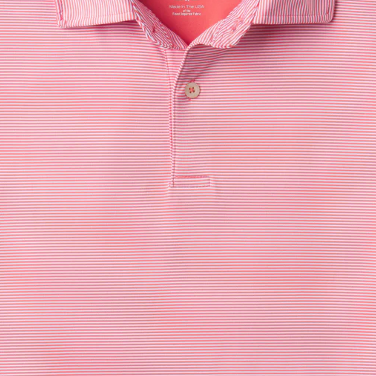 Fairway &amp; Greene 2025 Ryder Cup Mini Stripe Polo in Cardinal - Pattern Close Up