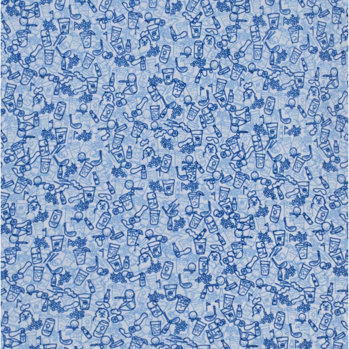 Peter Millar 2025 Ryder Cup Dazed and Transfused Print Polo in White and Cottage Blue - Pattern Close Up