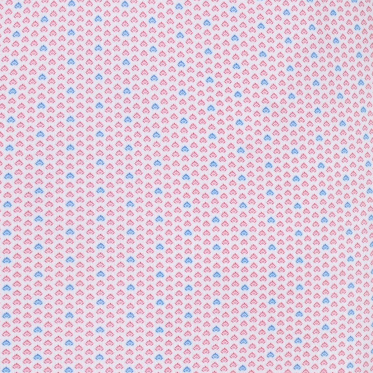 Johnnie-O 2025 Ryder Cup Emillio Pattern Polo in Lobster Red and Barracuda Blue - Pattern Close Up