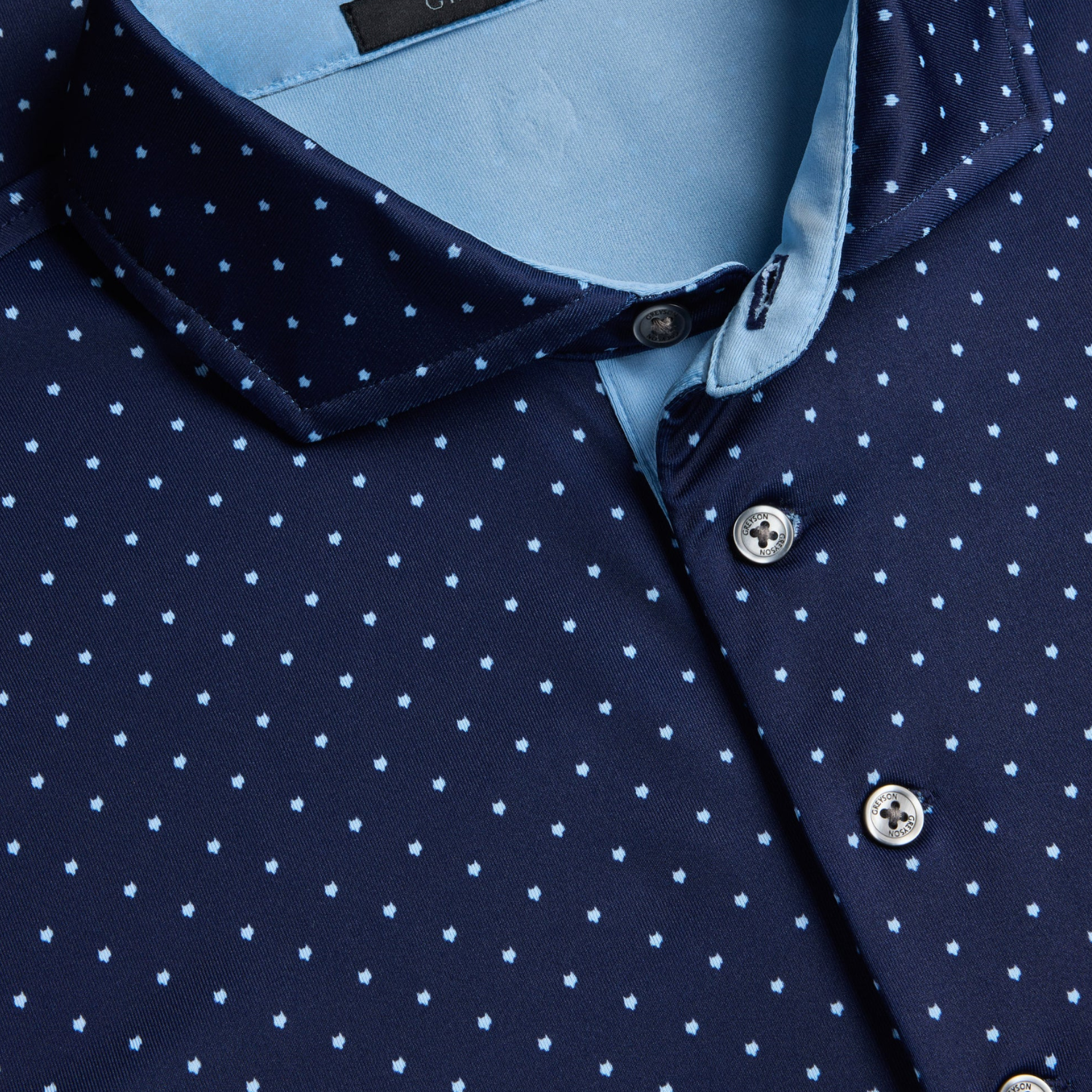 Greyson 2027 Ryder Cup Icon Polo in Maltese Blue - Front View