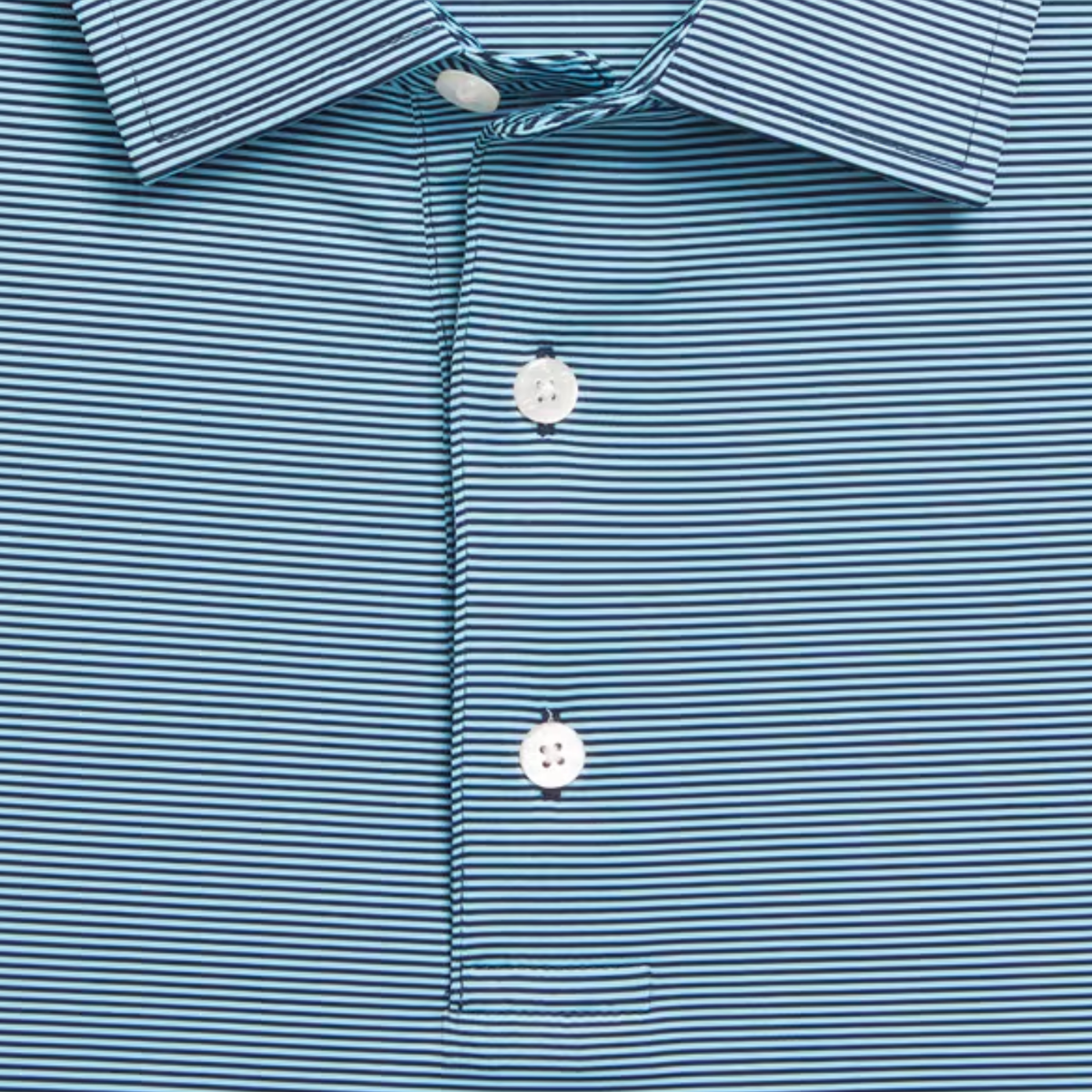 FootJoy 2027 Ryder Cup Microfeeder Stripe Polo in Navy and Light Blue - Pattern Close Up