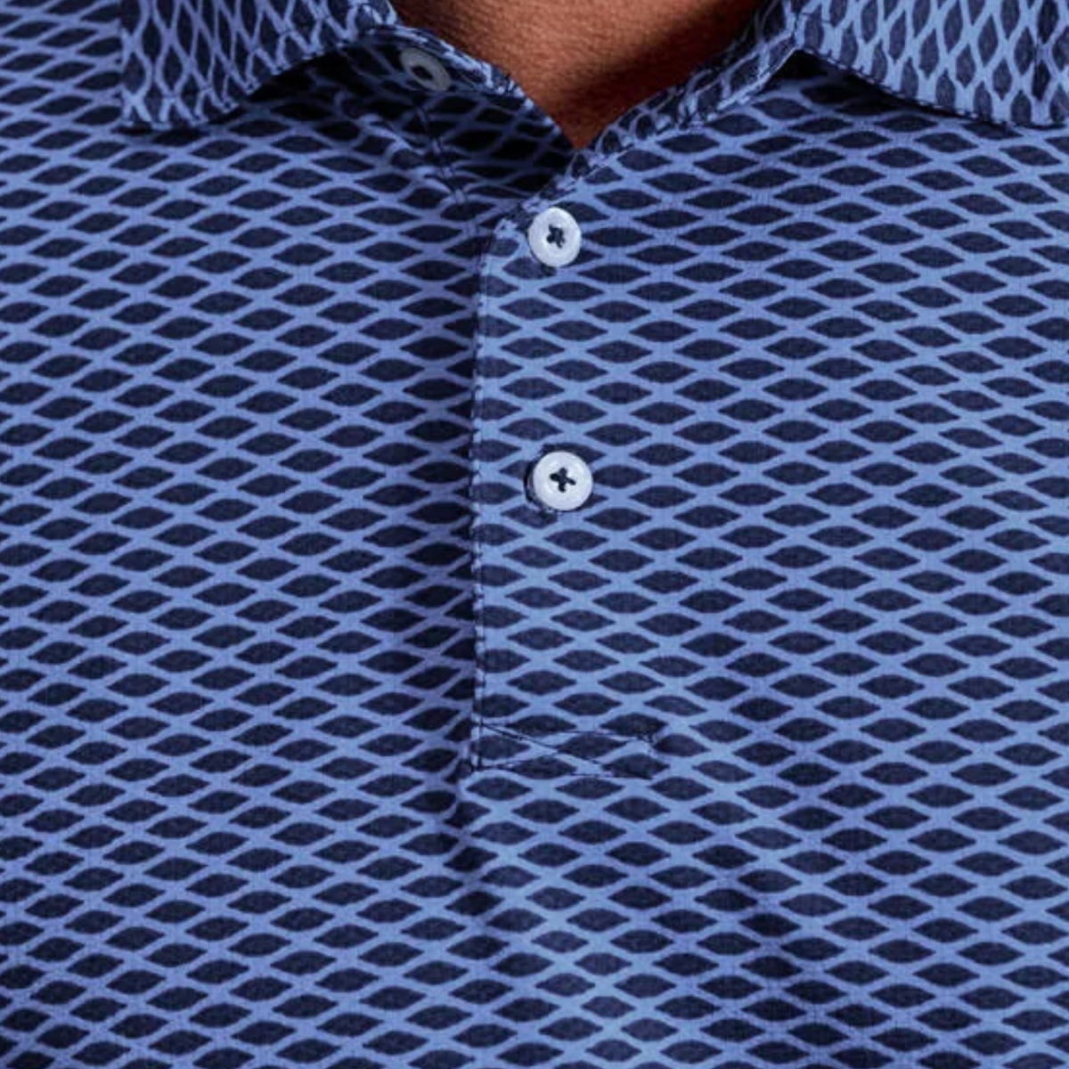B.Draddy 2027 Ryder Cup Cool DJ Polo in Regal - Pattern Close Up