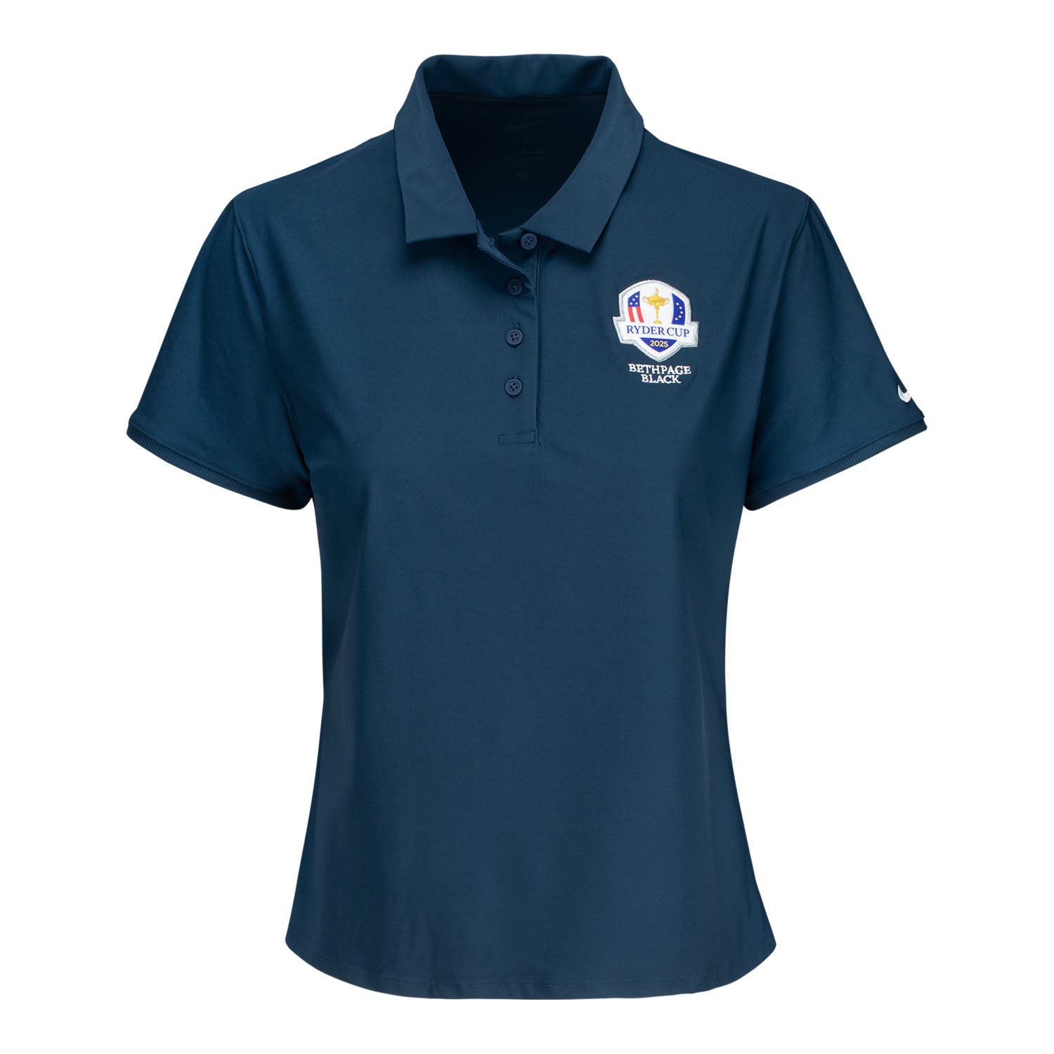 Nike 2025 Ryder Cup Ladies Short Sleeve Victory Polo in Armory Navy - Front View