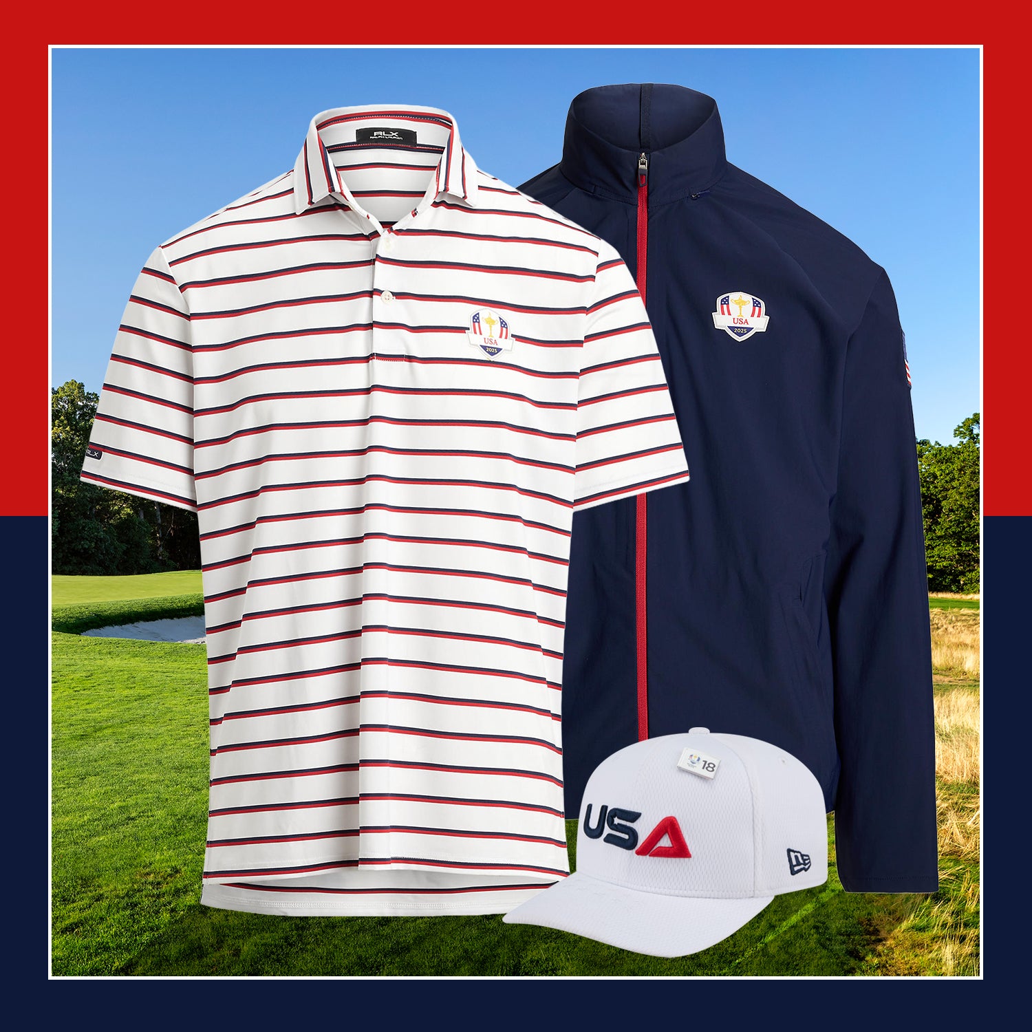 2025 Ryder Cup Official U.S. Team Thursday Practice Uniform - Bundled View