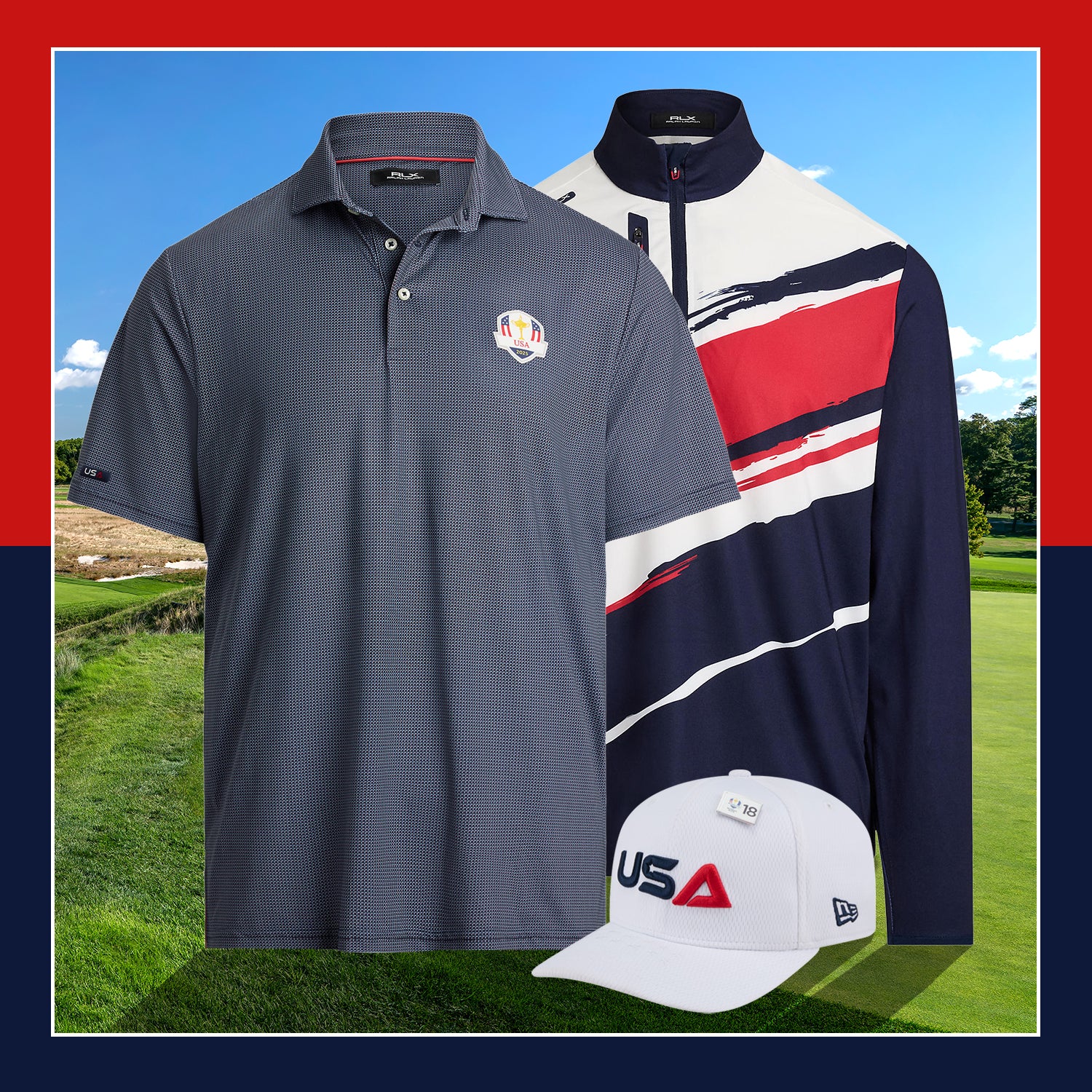 2025 Ryder Cup Official U.S. Team Tuesday Practice Uniform - Bundled View