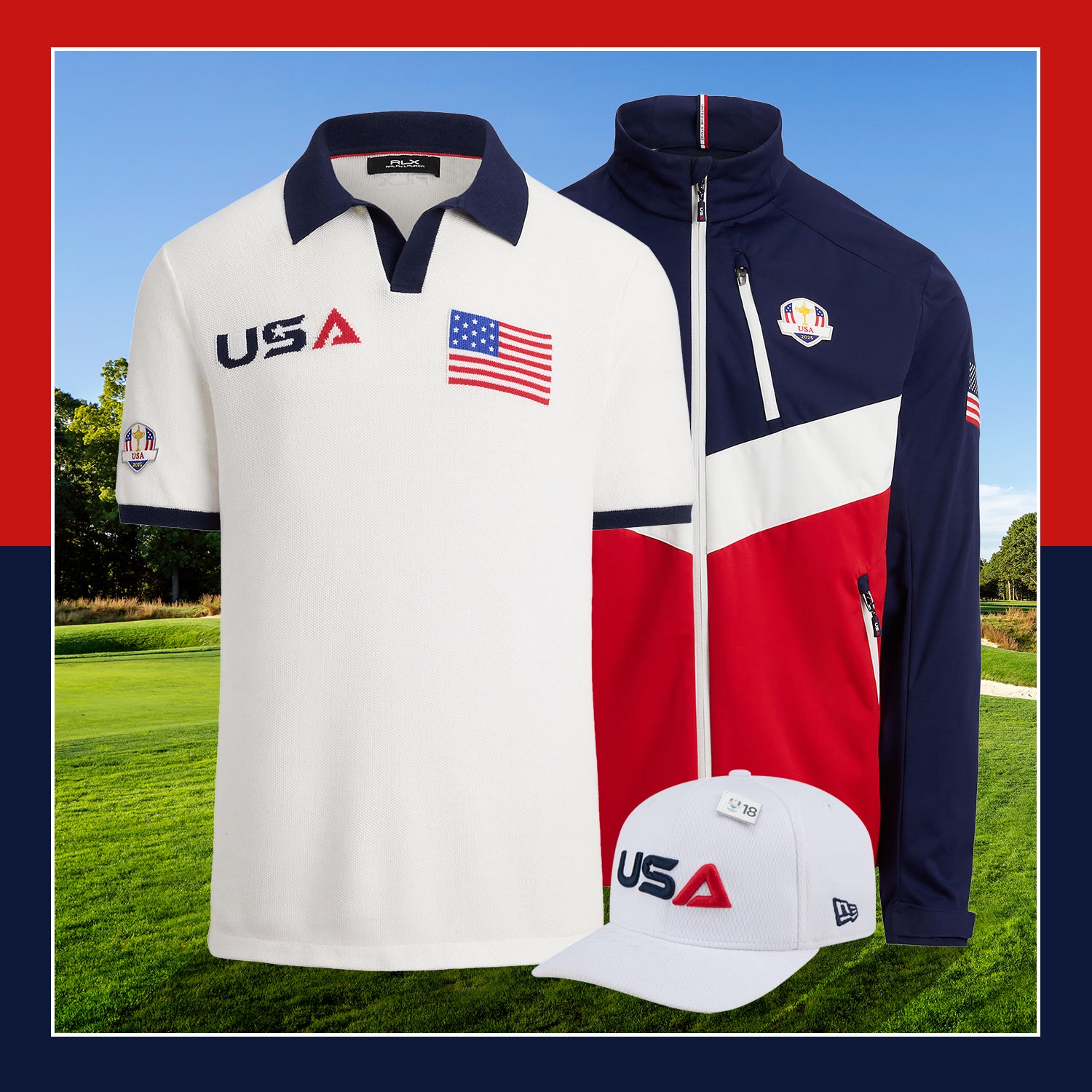 2025 Ryder Cup Official U.S. Team Wednesday Practice Uniform - Bundled View