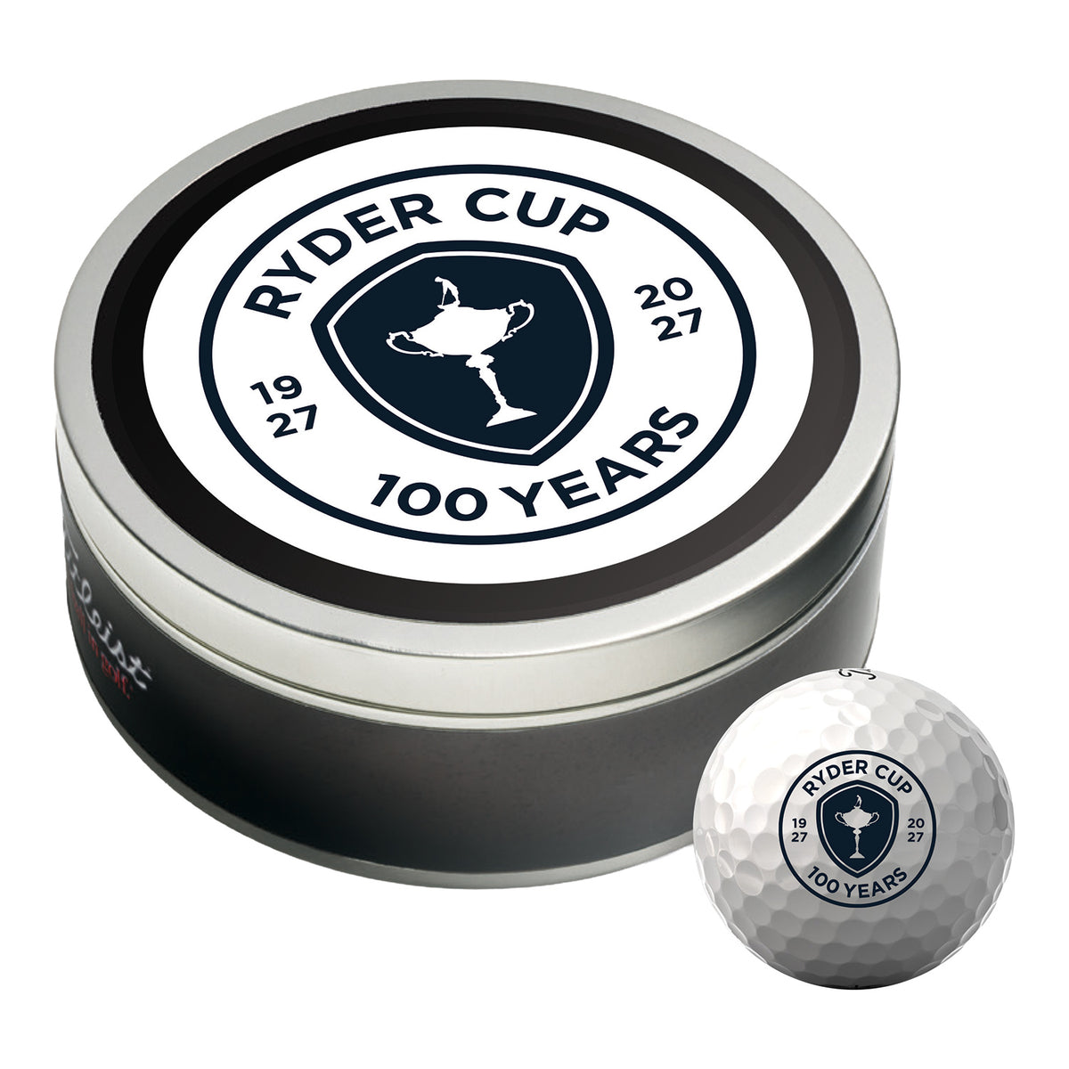 Titleist Centennial Tin 3pk with Custom Lid - Full View