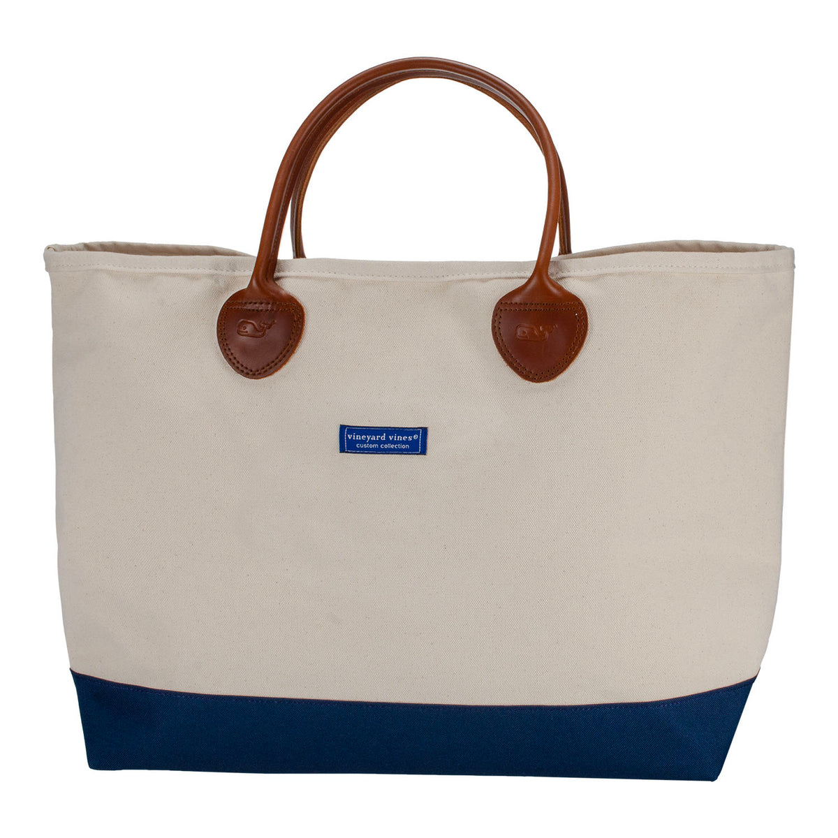 Vineyard Vines 2025 Ryder Cup Canvas Tote with Leather Handles - Back View