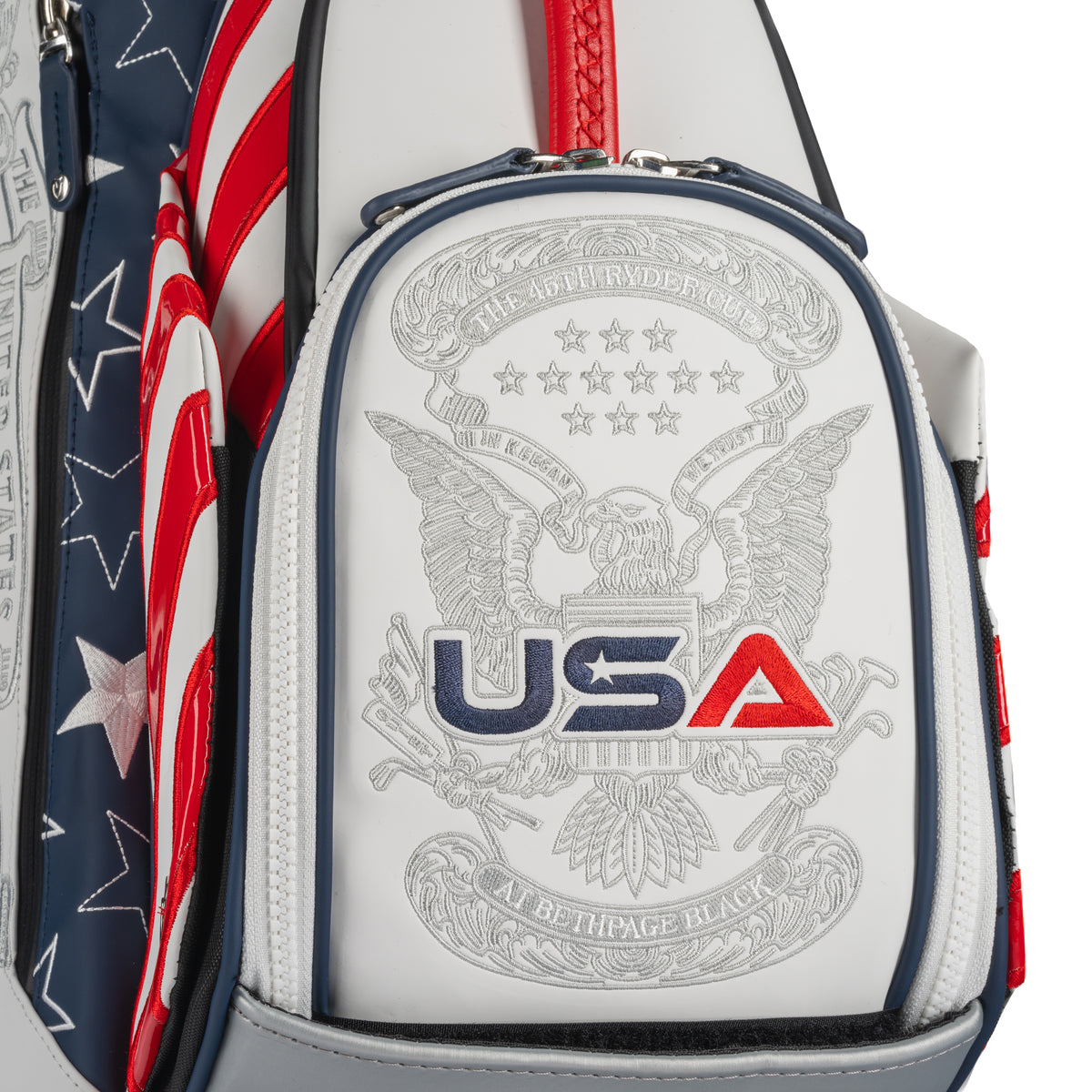 SWAG Golf 2025 Ryder Cup Team U.S. Stand Golf Bag - USA Logo Close Up